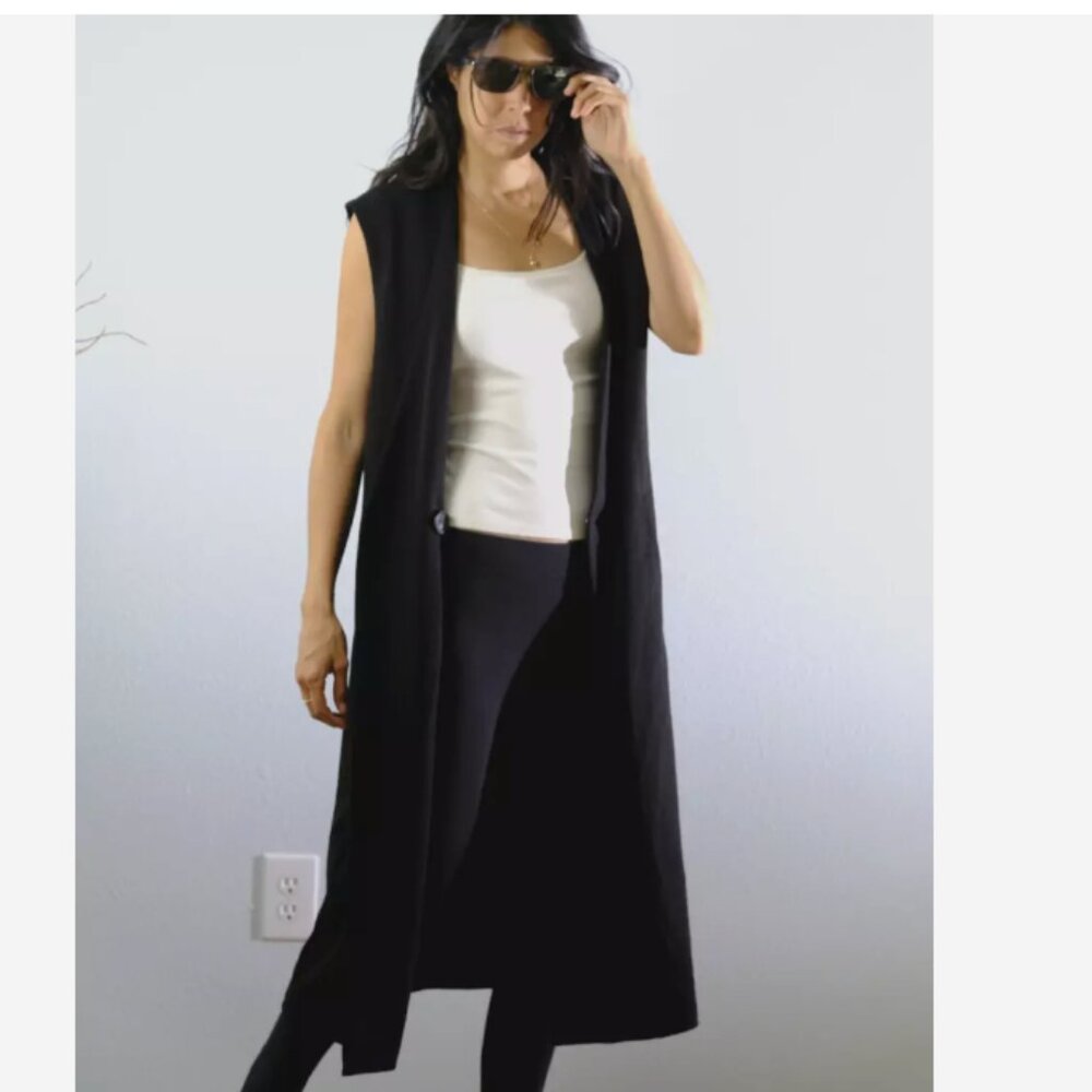 ZARA Woman Coat Black Button Casual Oversized size S